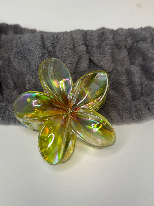 Große Blumenhaarklammern transparent