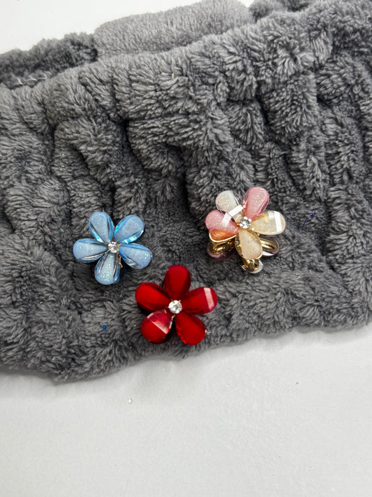 Mini Glitzer Blumen Haarklammern