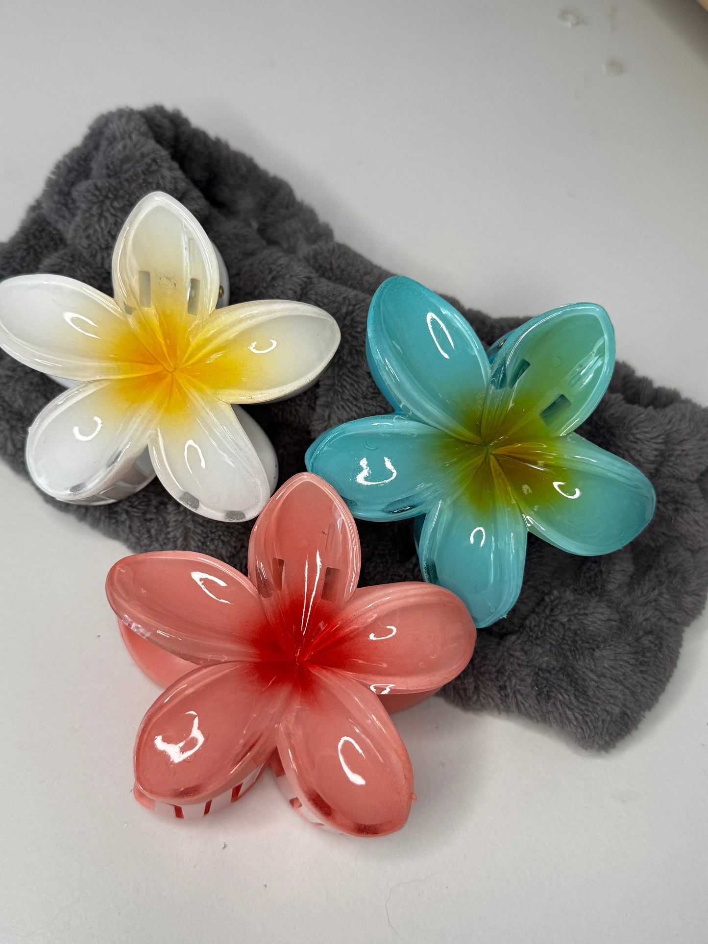 Große Blumenhaarklammern glänzend
